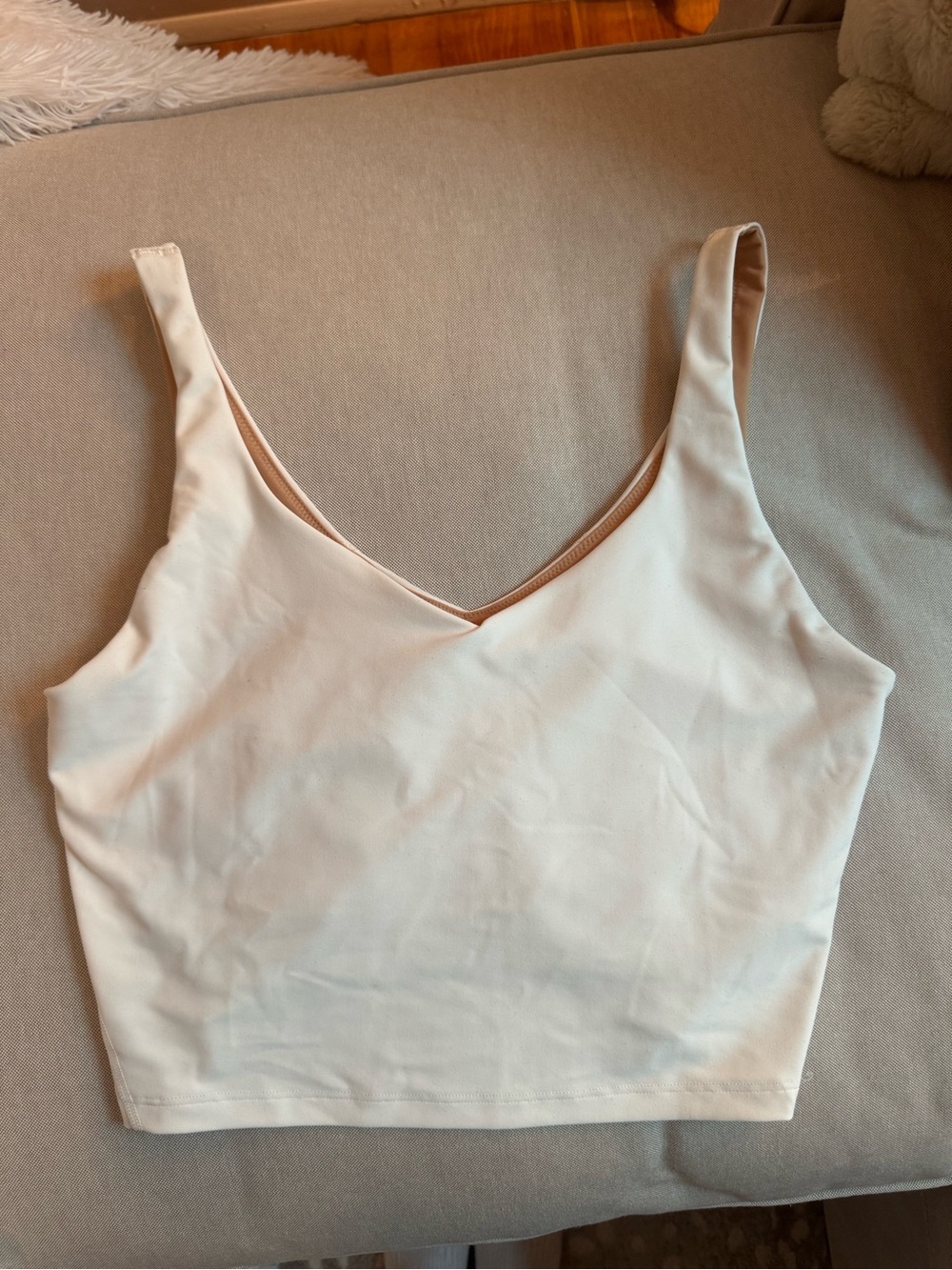 Old Navy White V-Neck Crop Tank